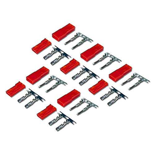 VUNIVERSUM 10 Paar (20 Stück) 2Pin Premium JST BEC Stecker Buchse Male Female inkl. Metal Pins Kontakte Crimp Set zum Crimpen für Lipo LED RC von Mr. Stecker Modellbau® von VUNIVERSUM