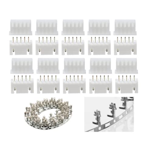 VUNIVERSUM 10 Paar (20 Stück) 4S 5Pin JST XH 2.5mm Balancer Premium Mini Stecker Crimp Set für Lipo Akku Male Female Pins RC Modellbau von VUNIVERSUM