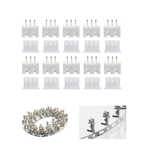 VUNIVERSUM 10 Paar (20 Stück) XH 2s 3Pin JST XH 2.5mm Balancer Premium Mini Stecker Buchse Crimp Set für Lipo Akku Male Female Pins RC Modellbau von VUNIVERSUM