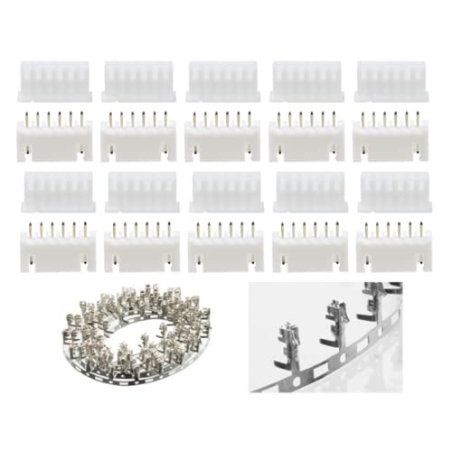 VUNIVERSUM 10 Paar (20 Stück) XH 5s 6Pin JST XH 2.5mm Balancer Premium Mini Stecker Buchse Crimp Set für Lipo Akku Male Female Pins RC Modellbau von VUNIVERSUM