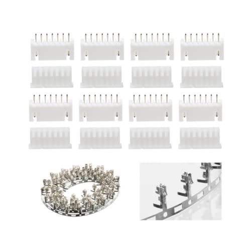 VUNIVERSUM 10 Paar (20 Stück) XH 6s 7Pin JST XH 2.5mm Balancer Premium Mini Stecker Buchse Crimp Set für Lipo Akku Male Female Pins RC Modellbau von VUNIVERSUM