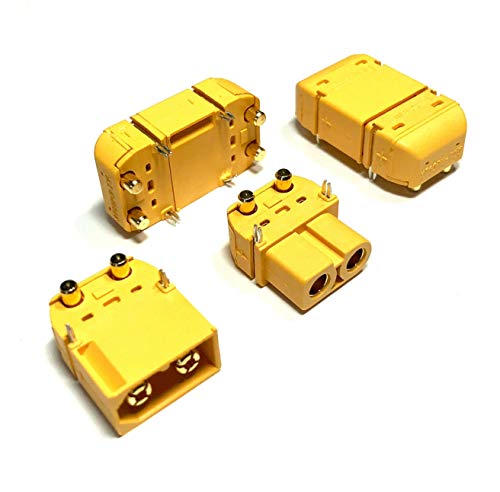 VUNIVERSUM 10 Paar Premium XT60PW XT60 PCB 90º Grad Winkel Einbaustecker Goldstecker Stecker Buchse Male Female Verpolsicher Hochstromstecker vergoldet für Platine Copter Lipo Akku Modellbau von VUNIVERSUM