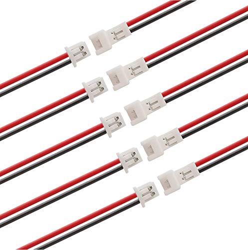 VUNIVERSUM 10 Paare 1.25 SH 2Pin Premium Mini Micro JST Stecker Buchse inkl. 15cm 28AWG Kabel Lipo Akku Adapter Mr. Stecker Modellbau® von VUNIVERSUM