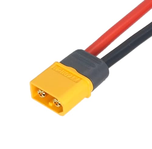 VUNIVERSUM 1x Stück XT60H Stecker mit 25cm 12AWG Silikon Kabel für Lipo Akku kompatibel zu alle XT60 Stecker Goldstecker 2Pin von VUNIVERSUM