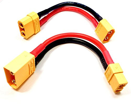 VUNIVERSUM 2 Stück Premium Adapter Set XT90 auf XT60 Buchse auf Stecker Male to Female Adapterkabel für Lipo Akku 10cm 12AWG Hochstrom Silikon Kabel RC VUNIVERSUM 2 Stück Premium Adapter Set XT90 auf XT60 Buchse auf Stecker Male to Female Adapterkabel für Lipo Akku 10cm 12AWG Hochstrom Silikon Kabel RC von VUNIVERSUM