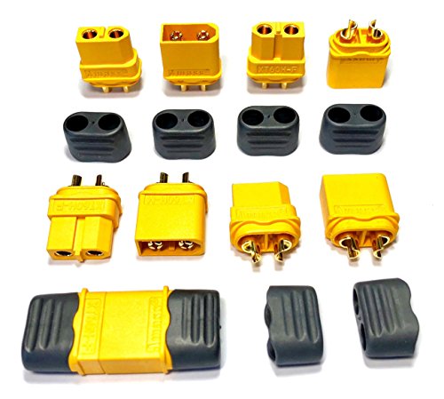 VUNIVERSUM 20 Paar (40 Stück) Original Amass Premium XT60H XT60 Goldstecker Stecker Buchse Male Female inkl. Schutzkappen 2Pin Verpolsicher Hochstromstecker für Lipo Akku Modellbau von VUNIVERSUM