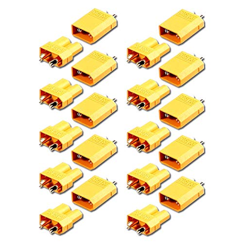 VUNIVERSUM 20 Paar (40 Stück) Premium Original XT30 Goldstecker Stecker Buchse Male Female 2Pin Verpolsicher Hochstrom für Lipo Akku 30A XT 30 von Mr. Stecker Modellbau® von VUNIVERSUM