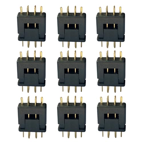 VUNIVERSUM 20 Paar (40 Stück) Schwarz MPX Multiplex Kompatibel Hochstromstecker Steckverbinder Goldstecker 6PIN 6P 6 Kontakte Stecker Buchse Male Female 6 Polig 35A Modellbau von VUNIVERSUM