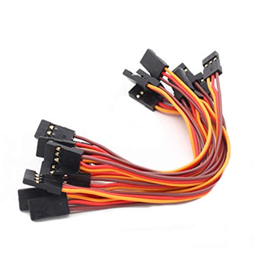 VUNIVERSUM 20 Stück 20cm JR Servo Patch Kabel Patchkabel Servokabel Verlängerung Male to Male Graupner Stecker auf Stecker 26AWG 3PIN 3 Adrig Flach von Mr. Stecker Modellbau® von VUNIVERSUM