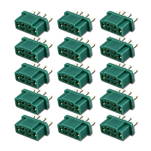 VUNIVERSUM 20 Stück Premium MPX Stecker Female Weiblich Buchsen Hochstromstecker Goldstecker 6PIN 6P 6 Kontakte 6 Polig bis 35A Qualität von Mr.Stecker Modellbau® von VUNIVERSUM