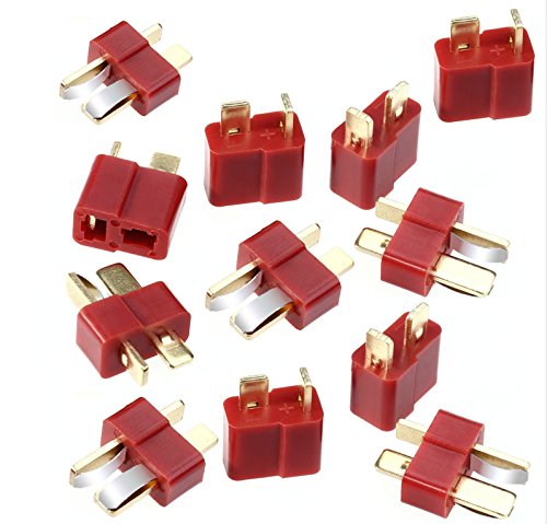 25x Paar (50 Stück) Original Premium T-Dean T-Stecker Dean Goldstecker Stecker Buchse Male Female 2Pin Verpolsicher Hochstromstecker für Lipo Akku RC 60A von Mr.Stecker Modellbau® von VUNIVERSUM