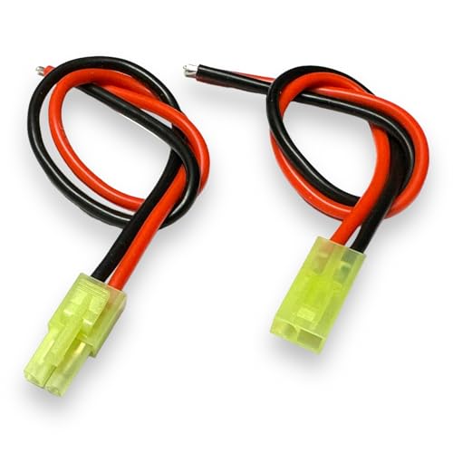 VUNIVERSUM 2X Paar Premium Mini Japan Nylon 2Pin 9,5mm Stecker Buchse Male Female Kupplung inkl. 20cm 16AWG Silikon Kabel Lipo Akku RC Modellbau von VUNIVERSUM
