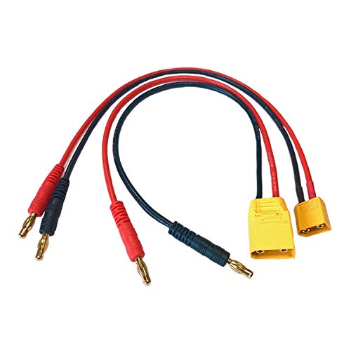 VUNIVERSUM 2X Stück Ladekabel Set XT60 + XT90 Male Stecker Goldstecker für Ladegerät Lipo Akku Kabel 30cm 14AWG Modellbau 4mm Bananenstecker von VUNIVERSUM