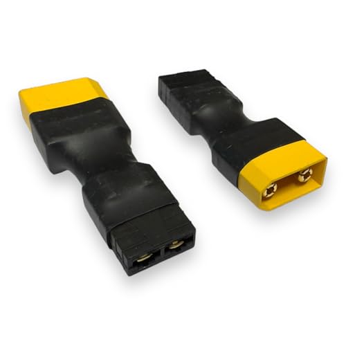 2X Stück Premium Adapter XT90 Stecker Male auf Traxxas TRX Buchse Female Adapterkabel Hochstrom für Lipo Akku Modellbau von VUNIVERSUM