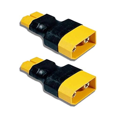 VUNIVERSUM 2X Stück Premium Adapter XT90 Stecker Male auf XT60 Buchse Female Hochstromstecker Goldstecker Adapterkabel für Lipo Akku Batterie Modellbau von VUNIVERSUM