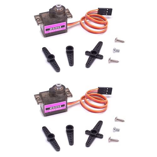 VUNIVERSUM 2X Stück Premium Mini Servo MG90S 100% Metallgetriebe mit JR Stecker 25cm 22AWG Kabel für RC Copter Drohne DIY Hubschrauber VUNIVERSUM 2X Stück Premium Mini Servo MG90S 100% Metallgetriebe mit JR Stecker 25cm 22AWG Kabel für RC Copter Drohne DIY Hubschrauber von VUNIVERSUM