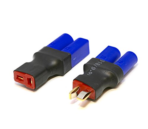 VUNIVERSUM 2er Premium Adapter Set EC5 Stecker Buchse auf T-Dean Male Female Hochstromstecker 5mm Goldstecker Adapterkabel für Lipo Akku Batterie von VUNIVERSUM