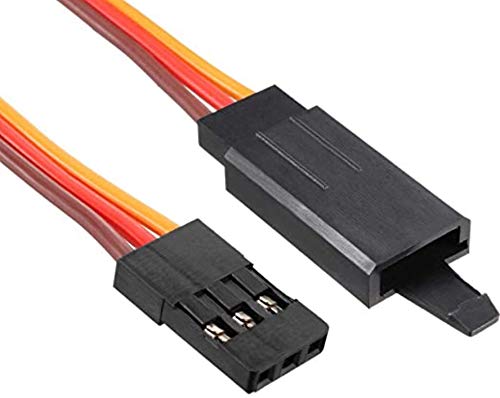 VUNIVERSUM 4 Stück JR Premium 30cm Servokabel Verlängerungskabel Male auf Female Graupner Futaba Hitec kompatibel Stecker Buchse mit Verschluss Hacken Hook Modellbau von VUNIVERSUM