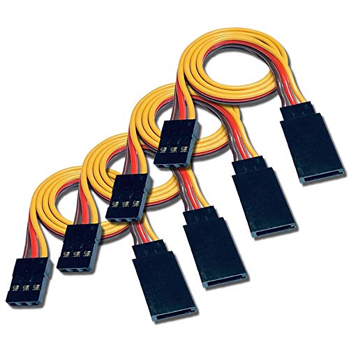 VUNIVERSUM 4 Stück Premium 80cm JR Servo Verlängerung Kabel Servokabel Verlängerungskabel Male Female 26AWG 3PIN von Mr. Stecker Modellbau® von VUNIVERSUM
