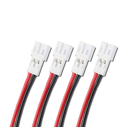 VUNIVERSUM 4X Stück 2Pin 2.0mm 2,0mm Mikro Micro JST PH Premium Stecker Male inkl. 6cm 26AWG Kabel 1S Lipo Akku Pitch Adapter von Mr. Stecker Modellbau® von VUNIVERSUM