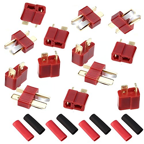 VUNIVERSUM 5 Paar T-Dean Goldstecker 2Pin männlicher weiblicher Steckverbinder für RC Modell Multicopter Flugzeug Auto Boot Drohne (T-Deans) von VUNIVERSUM