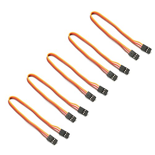 VUNIVERSUM 5 Stück 15cm Premium Servo Patch Kabel Patchkabel Servokabel Verlängerung Male to Male JR Graupner Stecker 26AWG 3PIN Stecker zu Stecker Modellbau von VUNIVERSUM