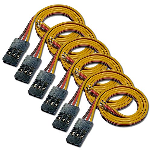 VUNIVERSUM 50 Stück 30cm Premium JR Servo Kabel Servokabel mit Female JR Graupner Kompatibel Stecker Enden Verzinnt Länge 300mm 26AWG 3PIN Stecker von Mr. Stecker Modellbau® von VUNIVERSUM