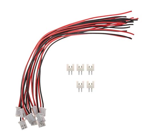 VUNIVERSUM 5X 2Pin (1s) Premium XH 2.54mm 2.54 Stecker inkl. 15cm 24AWG Elektronik Kabel + Buchse Lose für Lipo Akku Balancerkabel Pitch RC JST-XH Modellbau von VUNIVERSUM
