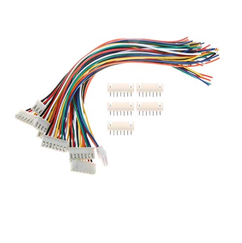 VUNIVERSUM 5X 7Pin (6s) Premium XH 2.54mm 2.54 Stecker inkl. 15cm 24AWG Elektronik PVC Kabel + Buchse Lose für Lipo Akku Balancerkabel Pitch RC JST-XH Modellbau von VUNIVERSUM