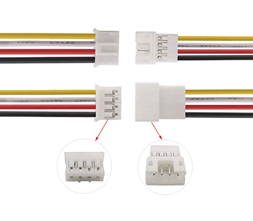 VUNIVERSUM 5X Paare 10 Stück Micro JST PH 2.0 4PIN Rastermaß 2mm Steckverbinder Stecker Male Buchse Female mit je 10cm Kabel Verlängerung Lipo Akku Komputer Elektronik PC DIY Modellbau VUNIVERSUM 5X Paare 10 Stück Micro JST PH 2.0 4PIN Rastermaß 2mm Steckverbinder Stecker Male Buchse Female mit je 10cm Kabel Verlängerung Lipo Akku Komputer Elektronik PC DIY Modellbau von VUNIVERSUM