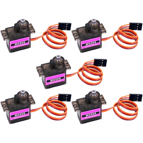 VUNIVERSUM 5X Stück Premium Mini Servo MG90S 100% Metallgetriebe mit JR Stecker 25cm 22AWG Kabel für RC Copter Drohne DIY Hubschrauber VUNIVERSUM 5X Stück Premium Mini Servo MG90S 100% Metallgetriebe mit JR Stecker 25cm 22AWG Kabel für RC Copter Drohne DIY Hubschrauber von VUNIVERSUM
