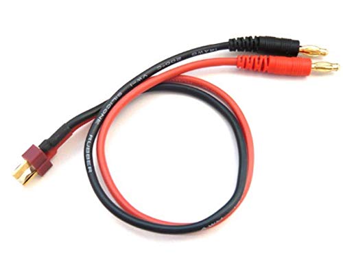 VUNIVERSUM 1 Stück Ladekabel mit T-Dean Deans 2Min Male Stecker 30cm 14AWG Silikon Kabel für Lipo Akku, RC Hobby Modellbau von VUNIVERSUM