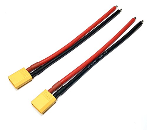VUNIVERSUM Premium XT30 Stecker oder Buchse (Male-Female) inkl. 10cm 16AWG Kabel Adapterkabel Goldstecker Verpolungsicher für Lipo Akku Batterie von Mr. Stecker Modellbau® (2X Male) von VUNIVERSUM
