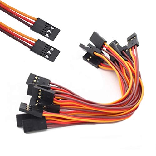 VUNIVERSUM Servo Patch Verlängerung JR Futaba Robbe Hitec Kompatibel Male Stecker auf Stecker Kabel Patchkabel 26AWG für Empfänger Gyro Modellbau (10 x 10cm) von VUNIVERSUM