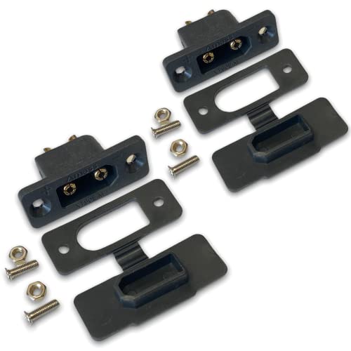 VUNIVERSUM 2X Stück XT90E-M Hochstrom Einbaustecker mit Gummikappe, Schrauben für Lipo Akku kompatibel zu XT90 XT90H XT90S Stecker Goldstecker 2Pin Verpolsicher von VUNIVERSUM