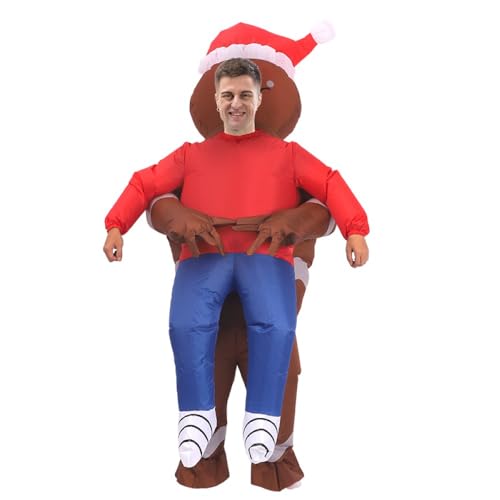 VURPOKSI Aufblasbares Lebkuchenmann-Kostüm für Erwachsene, aufblasbarer Anzug, Lebkuchenmann, der Menschen umarmt, lustiges Weihnachts-Kostüm VURPOKSI Aufblasbares Lebkuchenmann-Kostüm für Erwachsene, aufblasbarer Anzug, Lebkuchenmann, der Menschen umarmt, lustiges Weihnachts-Kostüm von VURPOKSI
