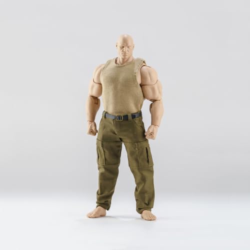 VUSLB 1/12 Scale Male Clothes,Male Tank Tops and Work Pants Clothes Vest Trousers Clothing for 6inch Strong Muscular Action Figure (Khaki Vest&Green Pant) von VUSLB