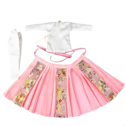 VUSLB 1/6 Scale militär Chinese Style Horse-Face Skirt Ancient weiblich Embroidery Kleid Kleidung fit for 12inch ActionFigurn Body (Pink Horse Face Skirt + Underwear) von VUSLB