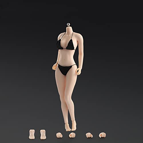 VUSLB 1/6 Scale weiblich Body Miniature Figur Model 12inch Pale Skin Super Flexible Body 28 Joints Silicone Large Bust ActionFigurn Body Doll Collection for 1:6 Kopf von VUSLB