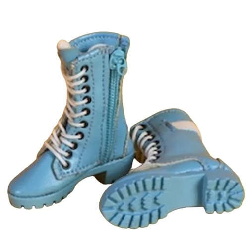 VUSLB 1/6 Scale weiblich militär Accessories Schuhe Model MidStiefel with Zipper militär 19XG43 Miniature Figur Collectible Girls HollowStiefel fit for 12inch ActionFigurn Body Doll (Blue) von VUSLB