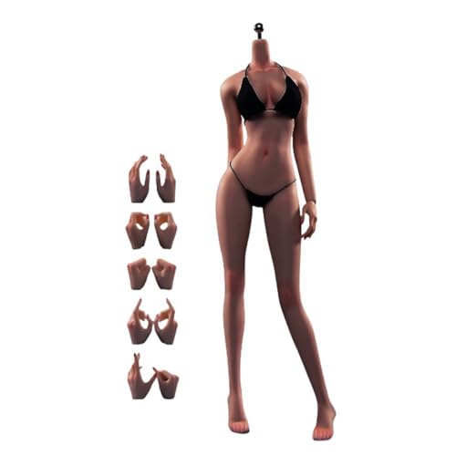 VUSLB ANT 1/6 Scale weiblich militär Body 12inch Super Flexible Seamless weiblich Miniature Tall and Slender ActionFigurn Body Makeup Version with Undetachable Feet(T303H Copper Suntan Skin) von VUSLB