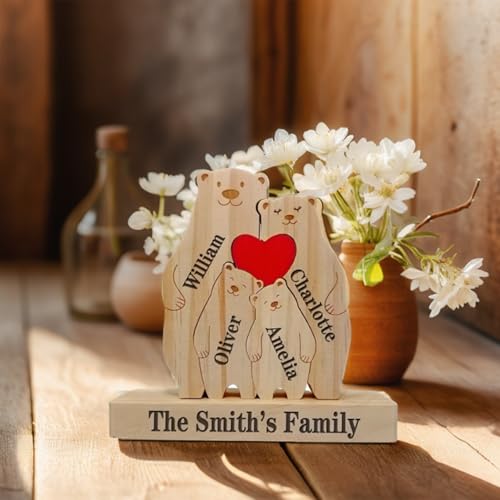 Personalisiertes Holzbär-Familienpuzzle mit 2-6 Namen, Benutzerdefiniertes Holzbär-Puzzle mit Familienname, Bärenpuzzle, benutzerdefinierte Puzzles, benutzerdefinierte Familiennamen Geschenke für Personalisiertes Holzbär-Familienpuzzle mit 2-6 Namen, Benutzerdefiniertes Holzbär-Puzzle mit Familienname, Bärenpuzzle, benutzerdefinierte Puzzles, benutzerdefinierte Familiennamen Geschenke für von VUZUCOSH