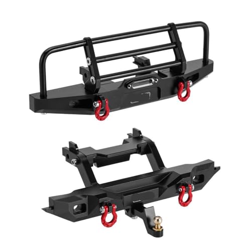 VVHKMSIL 1/18 RC Crawler CNC Aluminium vorderen Heckstoßstange mit Lichter Upgrade Teil 4M-88(Both) von VVHKMSIL
