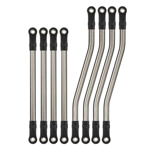 VVHKMSIL 8pcs Metallstahlverknüpfung Kunststoffstangenend Set kompatibel mit 1,9 UTB AXI03004 Kompatibel mit RC -Auto -Crawler -Teile von VVHKMSIL