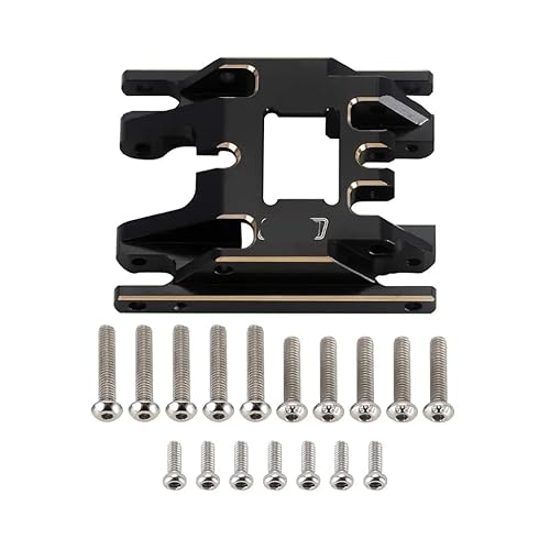 VVHKMSIL Kompatible Getriebe Montierung Skid Plate Messing Upgrade -Teil Kompatibel mit 1/18 Skala RC Crawler passt 4m 67 Modell(Black Brass) von VVHKMSIL