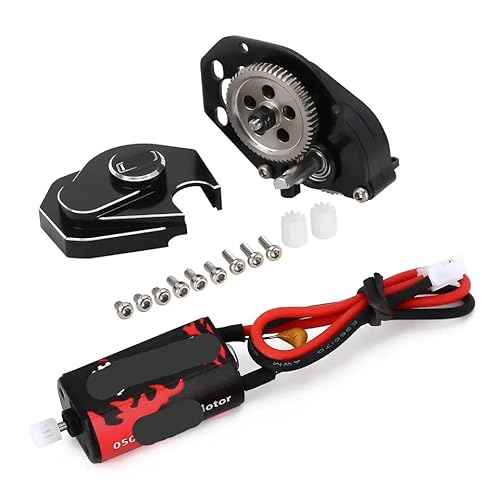 VVHKMSIL Kompatible Getriebegetriebe CNC -Aluminium Kompatibel mit 1: 24 Skala RC Crawler Car Upgrade fits scx24 Deadbolt C10 Bronco(Motor Transmission) von VVHKMSIL