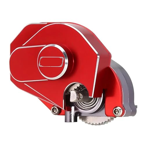 VVHKMSIL Kompatible Getriebegetriebe CNC -Aluminium Kompatibel mit 1: 24 Skala RC Crawler Car Upgrade fits scx24 Deadbolt C10 Bronco(Red Grey) von VVHKMSIL