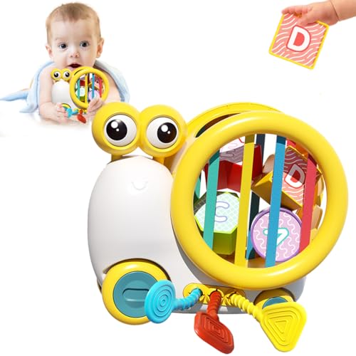 Montessori Spielzeug ab 1 Jahr, Aktivitätswürfel für Babys Spielzeug, Sensorisches Spielzeug für Kleinkinder mit Formsortierer und Zugschnur, Motorikspielzeug, Lernspielzeug für 18 Monate+ - Gelb Montessori Spielzeug ab 1 Jahr, Aktivitätswürfel für Babys Spielzeug, Sensorisches Spielzeug für Kleinkinder mit Formsortierer und Zugschnur, Motorikspielzeug, Lernspielzeug für 18 Monate+ - Gelb von VViN