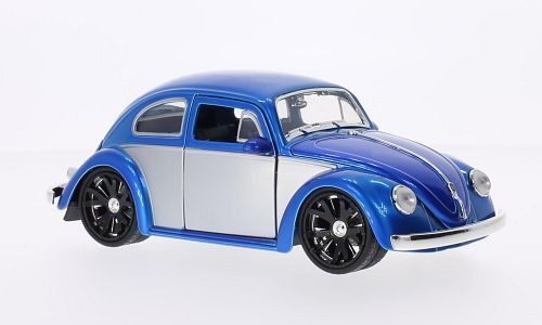 VW Beetle (Käfer) Tuning, blau/silber, 1959, Modellauto, Fertigmodell, Jada 1:24 von VW