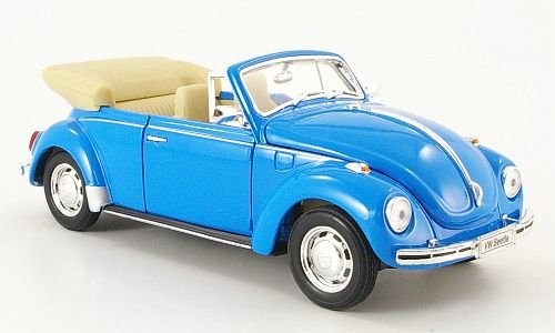 VW Käfer Cabriolet, hell-blau, offen , 1959, Modellauto, Fertigmodell, Welly 1:24 von VW